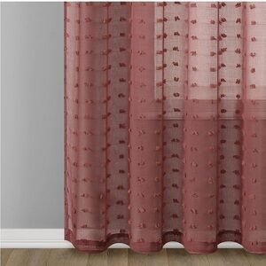 Burgundy Sheer Pom Pom Curtain Panels
